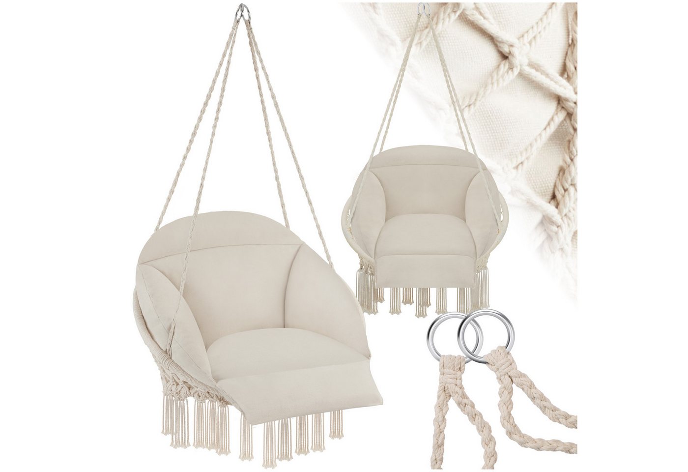 tectake Hängesessel Samira, mit dickem Sitzkissen von tectake