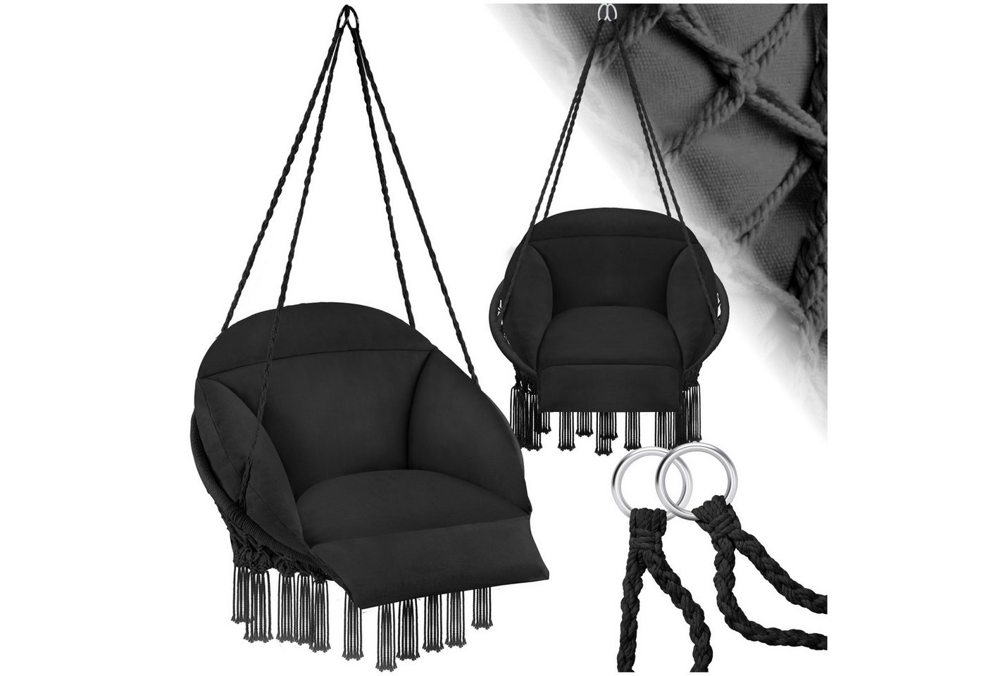 tectake Hängesessel Schaukelstuhl Samira, mit dickem Sitzkissen tectake Hängesessel Schaukelstuhl Samira, mit dickem Sitzkissen von tectake