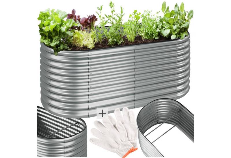 tectake Hochbeet Pflanzenkasten Flormma, 1257l, verzinkt, 200x100x80cm, aus verzinktem Stahl von tectake