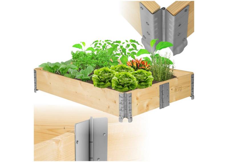 tectake Hochbeet Pflanzenkasten klappbar und stapelbar 120x80x19cm (1 St), aus Holz von tectake