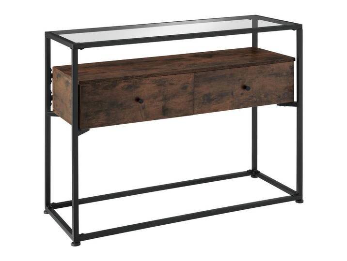 tectake KONSOLENTISCH, Rost, Beton Optik, Quadratisch, 41.5x80.5x101.5 cm, Wohnzimmer, Wohnzimmertische, Konsolentische von tectake