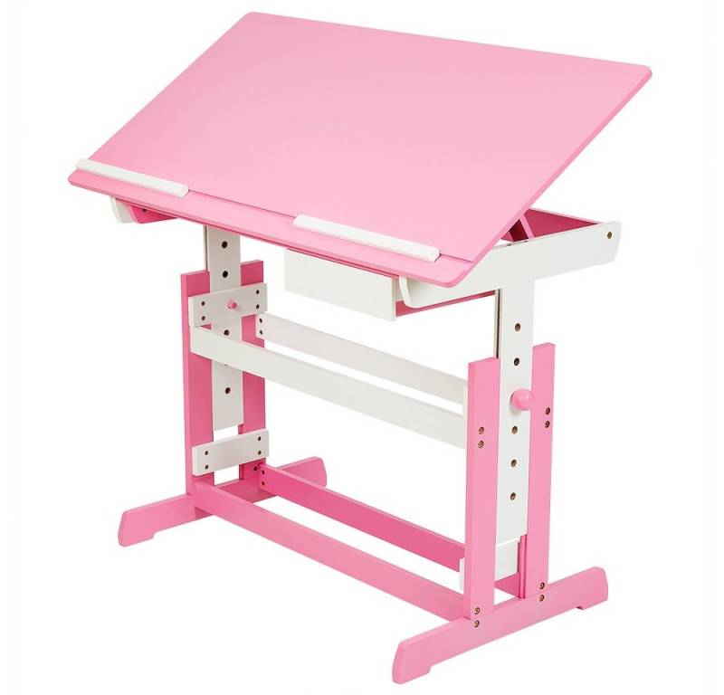 tectake Kinderschreibtisch Schreibtisch (1-St., 1 tlg), Schreibtisch mit neigbarer Tischplatte von tectake