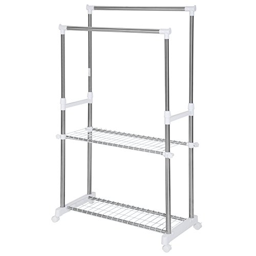 tectake Kleiderständer Garderobenständer Höhenverstellbar - Diverse Modelle - (Modell Sonja | Nr. 401889) von tectake