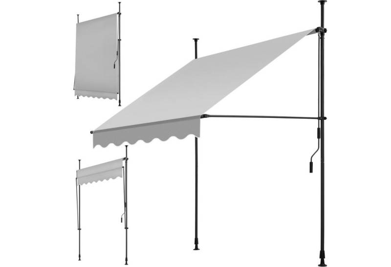 tectake Klemm-Senkrechtmarkise Klemmmarkise mit Handkurbel von tectake