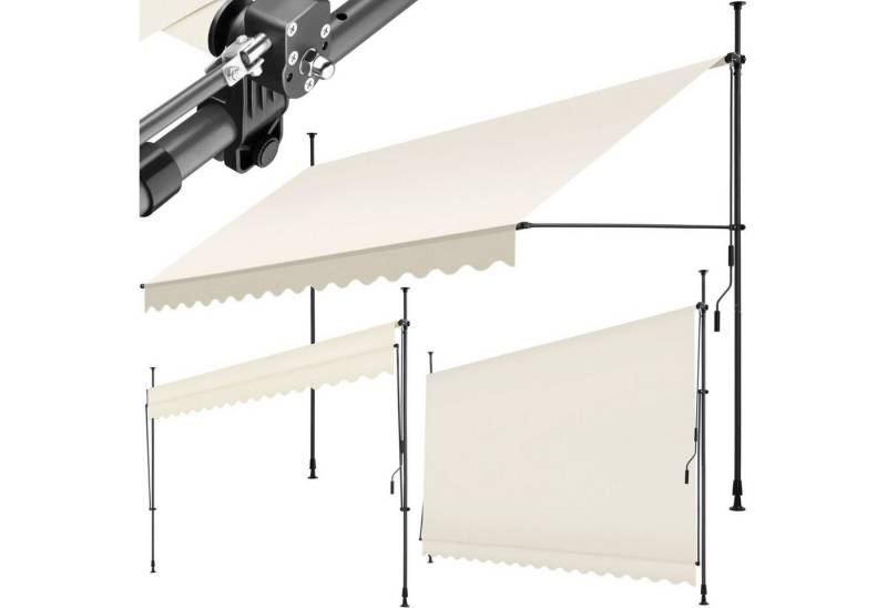 tectake Klemm-Senkrechtmarkise Klemmmarkise mit Handkurbel von tectake