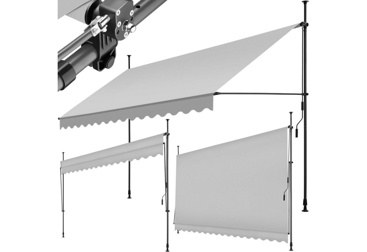 tectake Klemm-Senkrechtmarkise Klemmmarkise mit Handkurbel tectake Klemm-Senkrechtmarkise Klemmmarkise mit Handkurbel von tectake