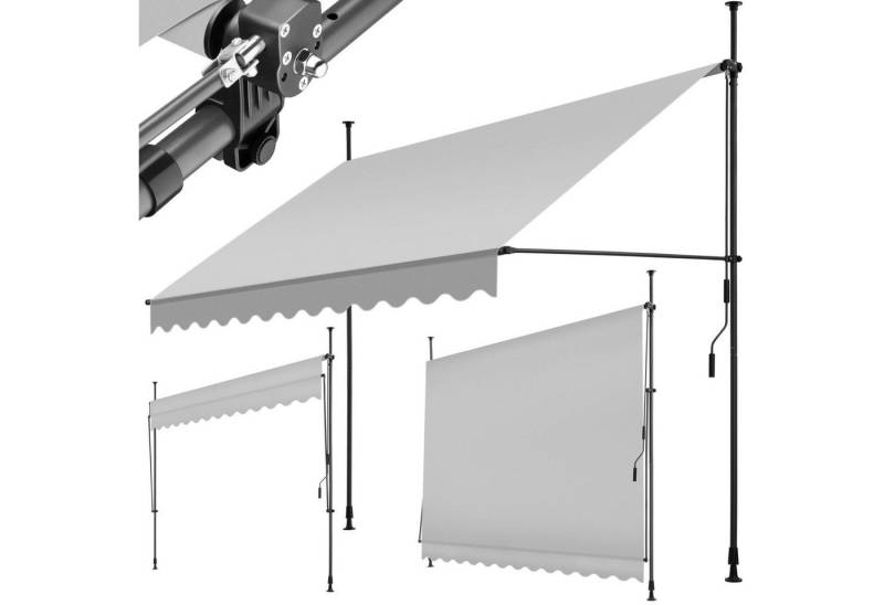 tectake Klemm-Senkrechtmarkise Klemmmarkise mit Handkurbel von tectake