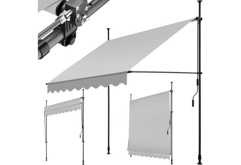 tectake Klemm-Senkrechtmarkise Klemmmarkise mit Handkurbel von tectake