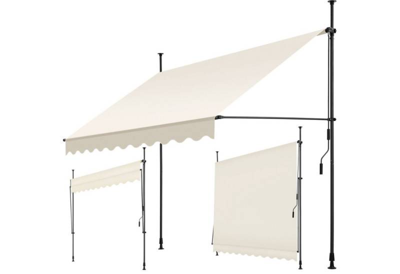 tectake Klemm-Senkrechtmarkise Klemmmarkise mit Handkurbel von tectake