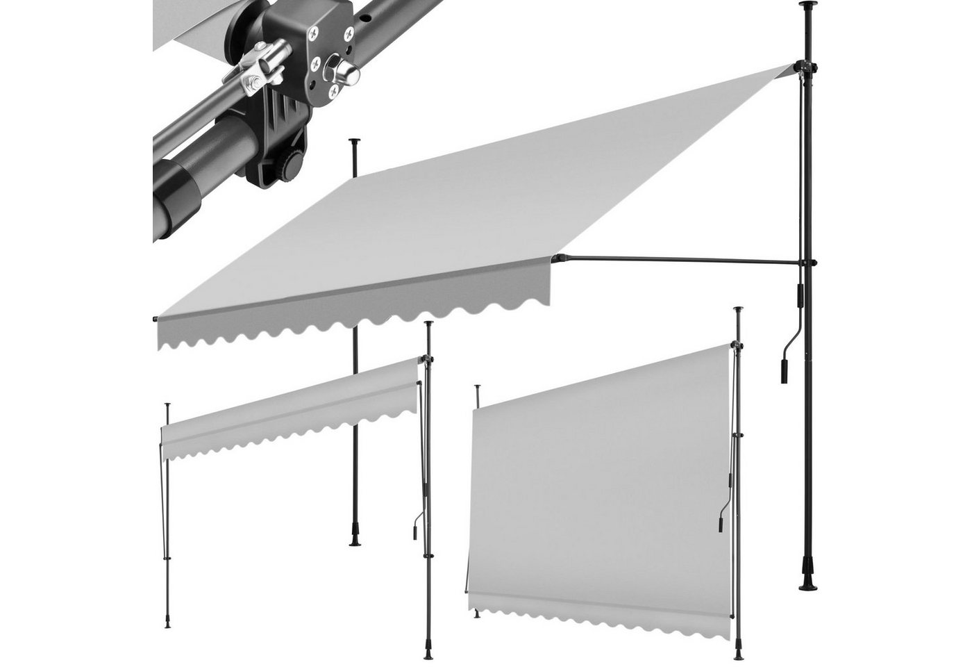 tectake Klemm-Senkrechtmarkise Klemmmarkise mit Handkurbel tectake Klemm-Senkrechtmarkise Klemmmarkise mit Handkurbel von tectake