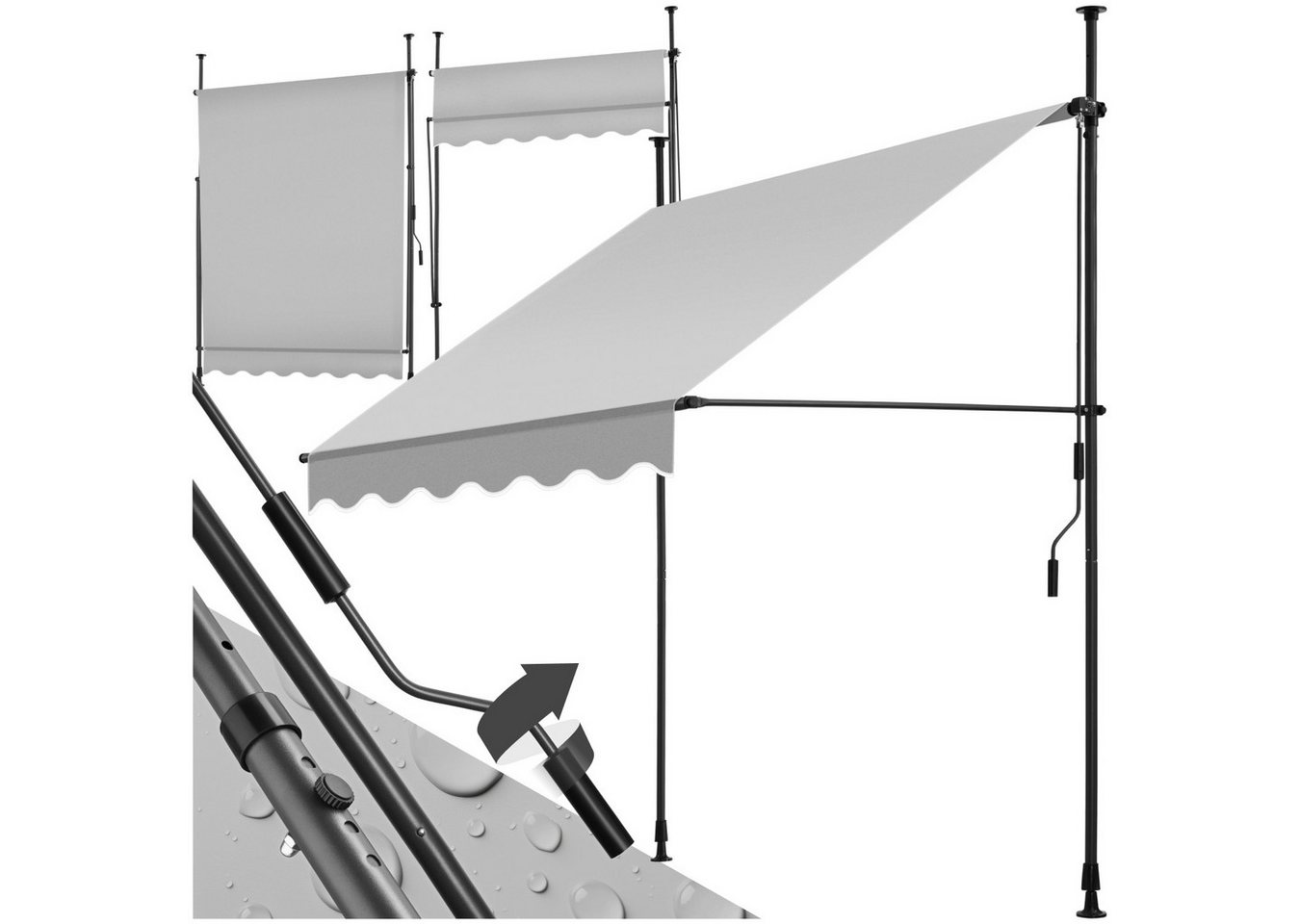 tectake Klemm-Senkrechtmarkise Klemmmarkise mit Handkurbel tectake Klemm-Senkrechtmarkise Klemmmarkise mit Handkurbel von tectake