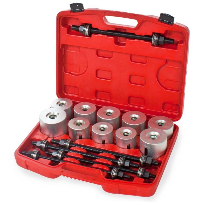 tectake Koffer-Kompressor Silentlager-Abzieherset, 27-teilig von tectake