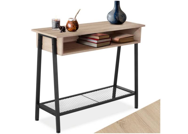 tectake Konsolentisch Beistelltisch Tralee 100x35x80,5cm (1-St., 1 tlg), Schmaler Konsolentisch im puristischen Factory-Chic von tectake