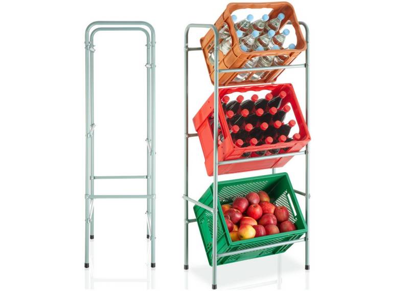 tectake Küchenregal Getränkekistenregal, Set 1-tlg., aus Stahl von tectake