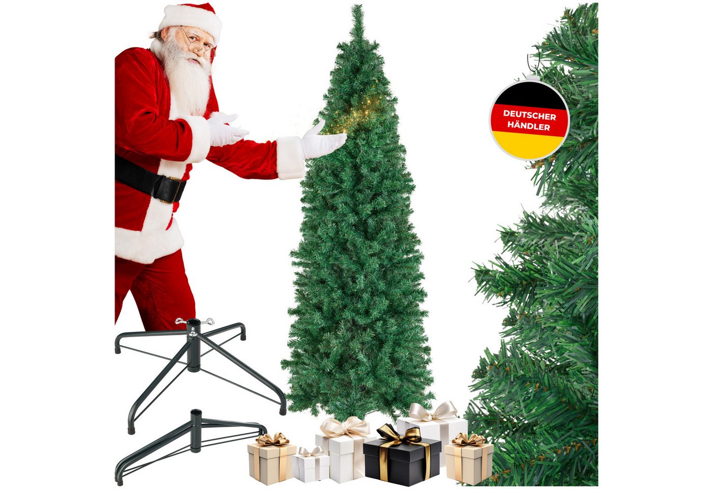 tectake Künstlicher Weihnachtsbaum Künstlicher Christbaum in Grün Tannenbaum Dekoration, Undekorierter/Unbeleuchteter Baum, verschiedene Größen, künstlich in Grün, mit dichten Nadeln von tectake