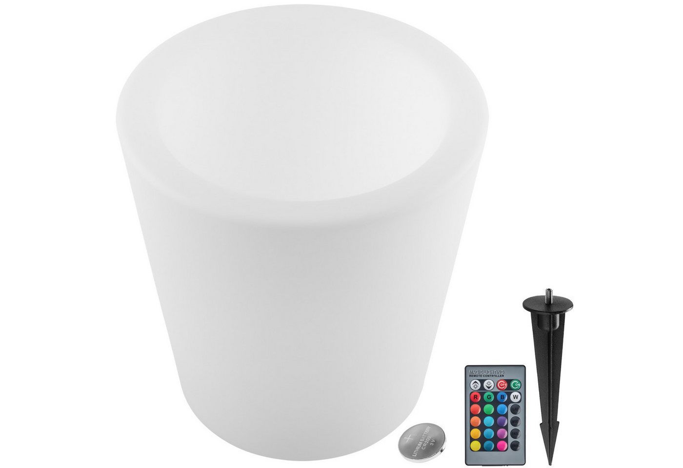 tectake LED Gartenleuchte Leuchtzylinder, Stylischer LED-Leuchtzylinder mit indirekter Beleuchtung von tectake
