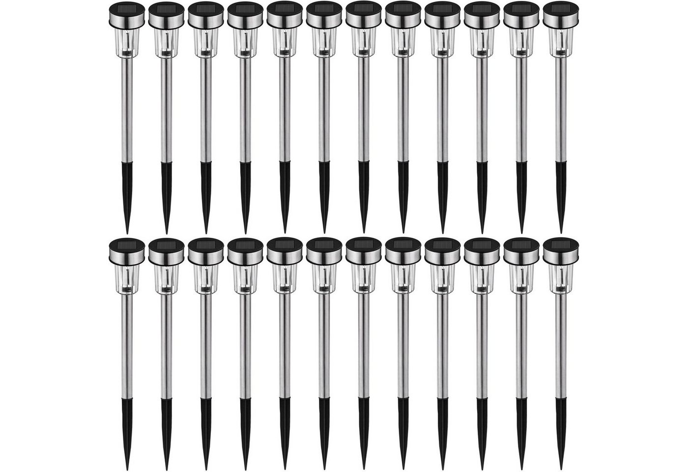 tectake LED Gartenstrahler 24-er Set LED-Solarlampen, Einschaltautomatik bei Dämmerung, LED, Bunt, Wetterfeste und robuste LEDs von tectake