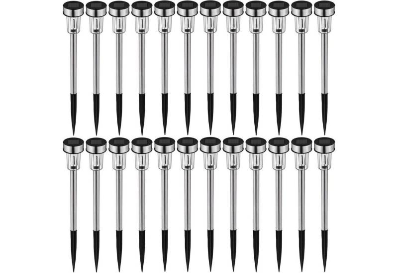 tectake LED Gartenstrahler 24-er Set LED-Solarlampen, Einschaltautomatik bei Dämmerung, LED, Bunt, Wetterfeste und robuste LEDs von tectake