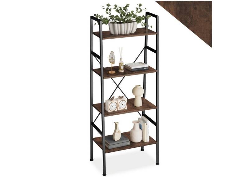 tectake Leiterregal Stufenregal Newcastle 57,5 x 35,5 x 139cm, Set 1-tlg., Industrial Style von tectake