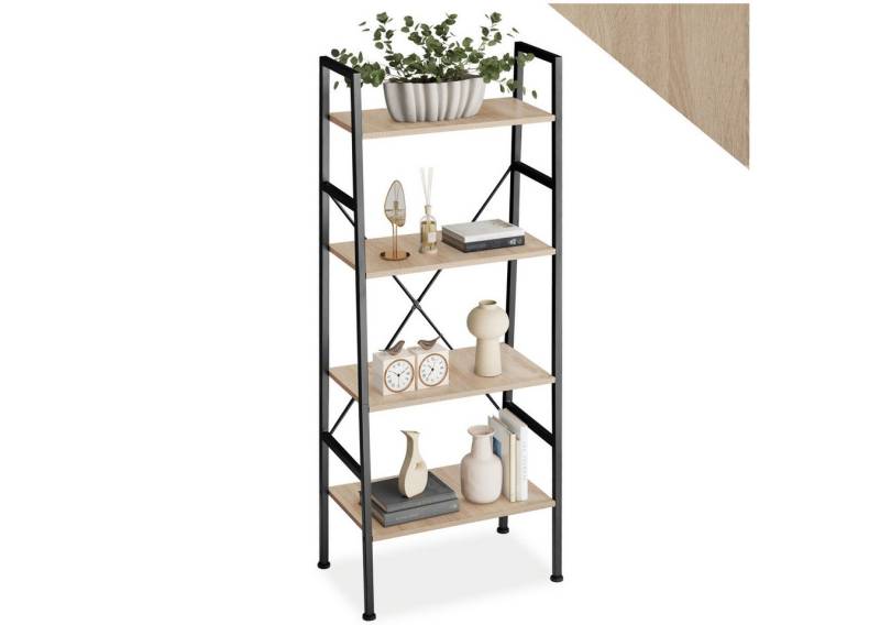 tectake Leiterregal Stufenregal Newcastle 57,5 x 35,5 x 139cm, Set 1-tlg., Industrial Style von tectake
