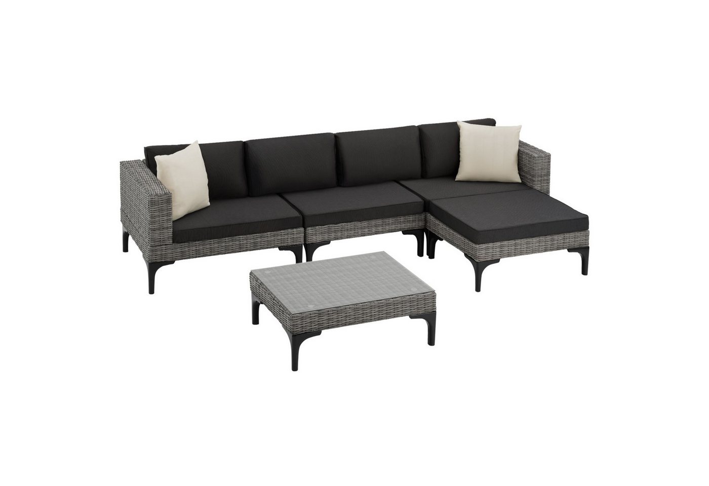 tectake Loungeset Konstanza, (Set, 5-tlg), Gartenmöbel-Sets von tectake