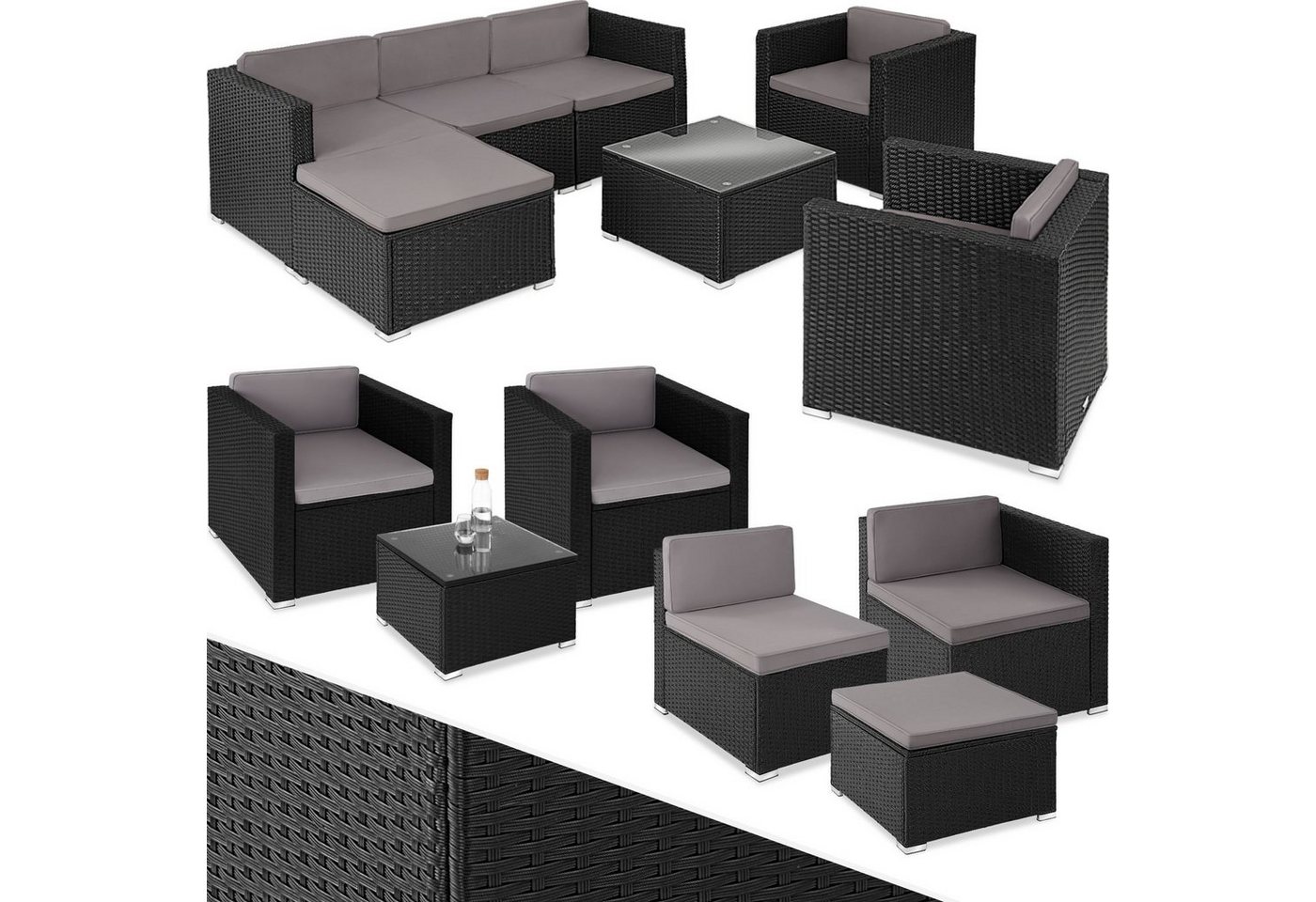 tectake Loungeset Lignano, (Set, 7-tlg), Gartenmöbel-Sets von tectake