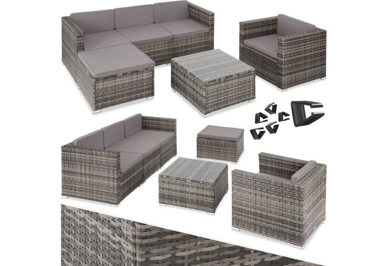 tectake Loungeset Lignano mit Sessel, (Set, 6-tlg) von tectake