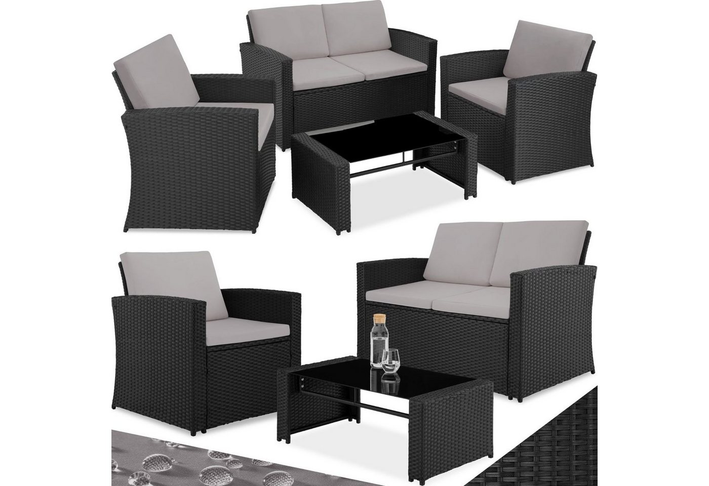 tectake Loungeset Lucca, (Set, 5-tlg) von tectake