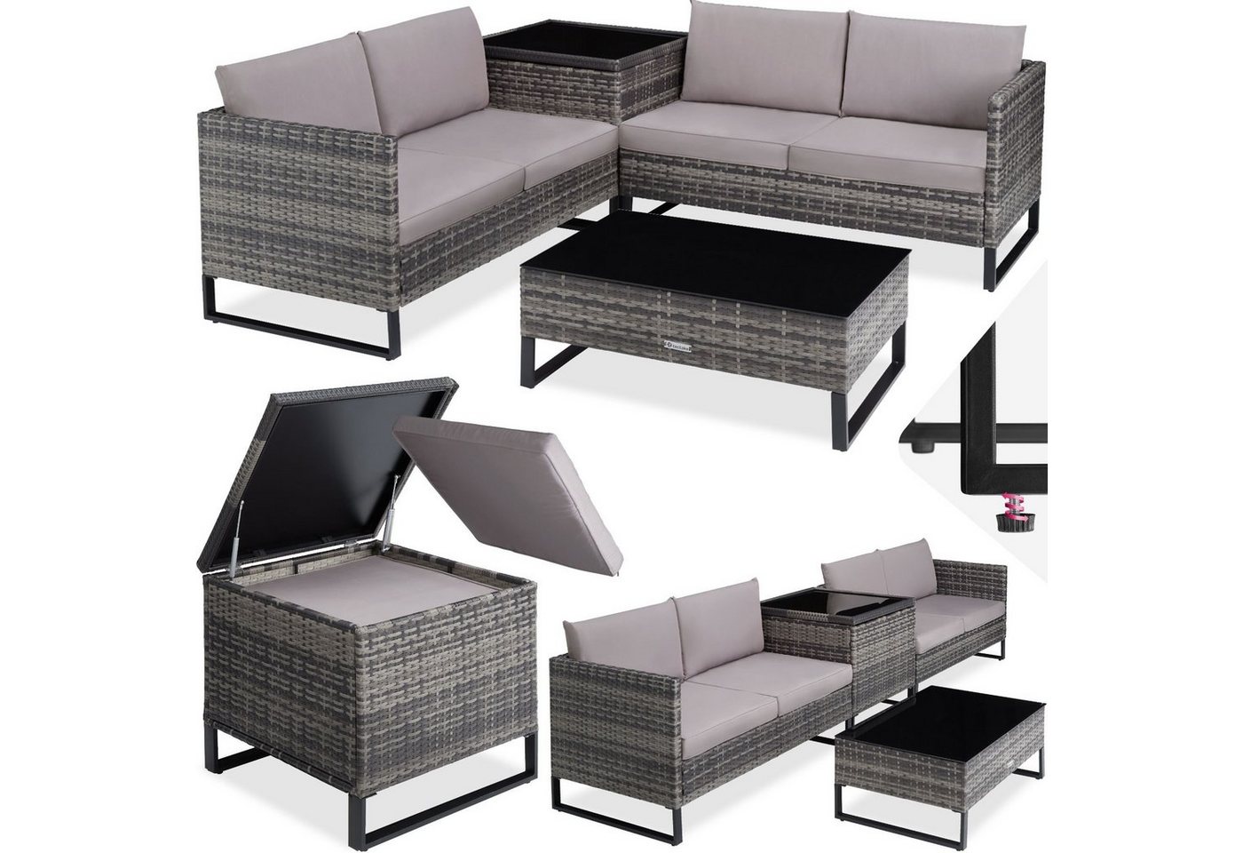 tectake Loungeset Ostuni, (Set, 4-tlg) von tectake