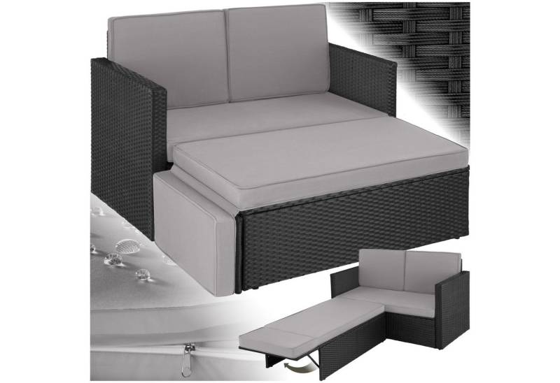 tectake Loungeset Rattan Lounge, (Set., 2-tlg), Hochwertiges Geflecht aus UV-beständigem Polyrattan von tectake