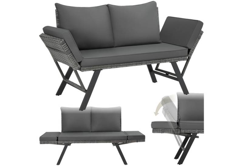 tectake Loungeset Rattan-Loungesofa, (Set., 1-tlg), Hochwertiges Polyrattan, UV-beständig und wetterfest von tectake
