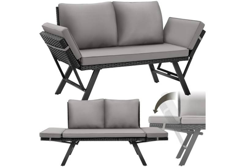 tectake Loungeset Rattan-Loungesofa, (Set., 1-tlg), Hochwertiges Polyrattan, UV-beständig und wetterfest von tectake