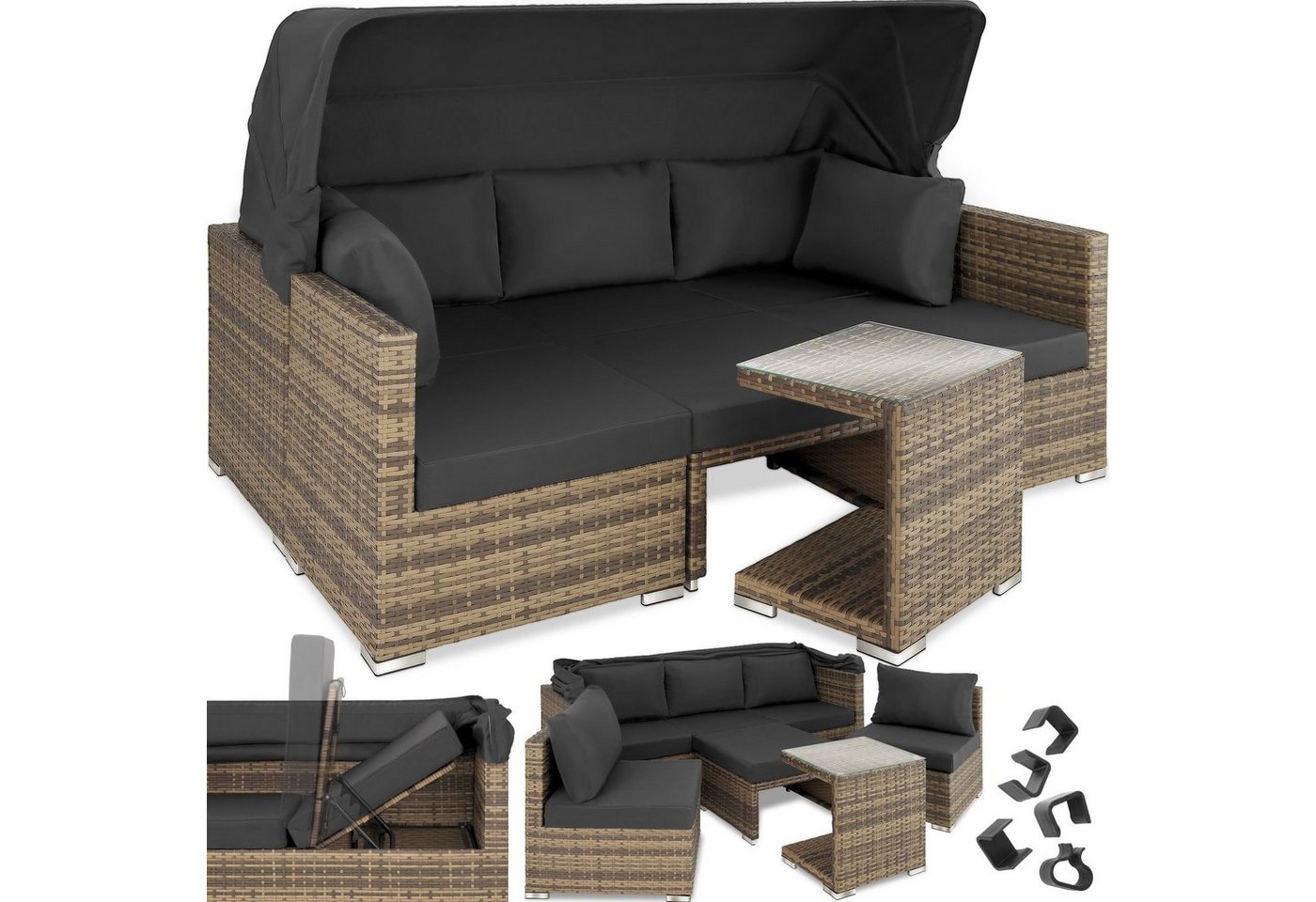 tectake Loungeset San Marino, (Set, 7-tlg) von tectake