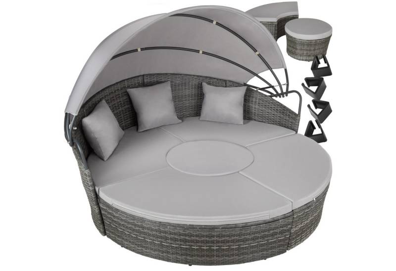 tectake Loungeset Rattan Sonneninsel, (Set, 5-tlg), widerstandsfähig von tectake