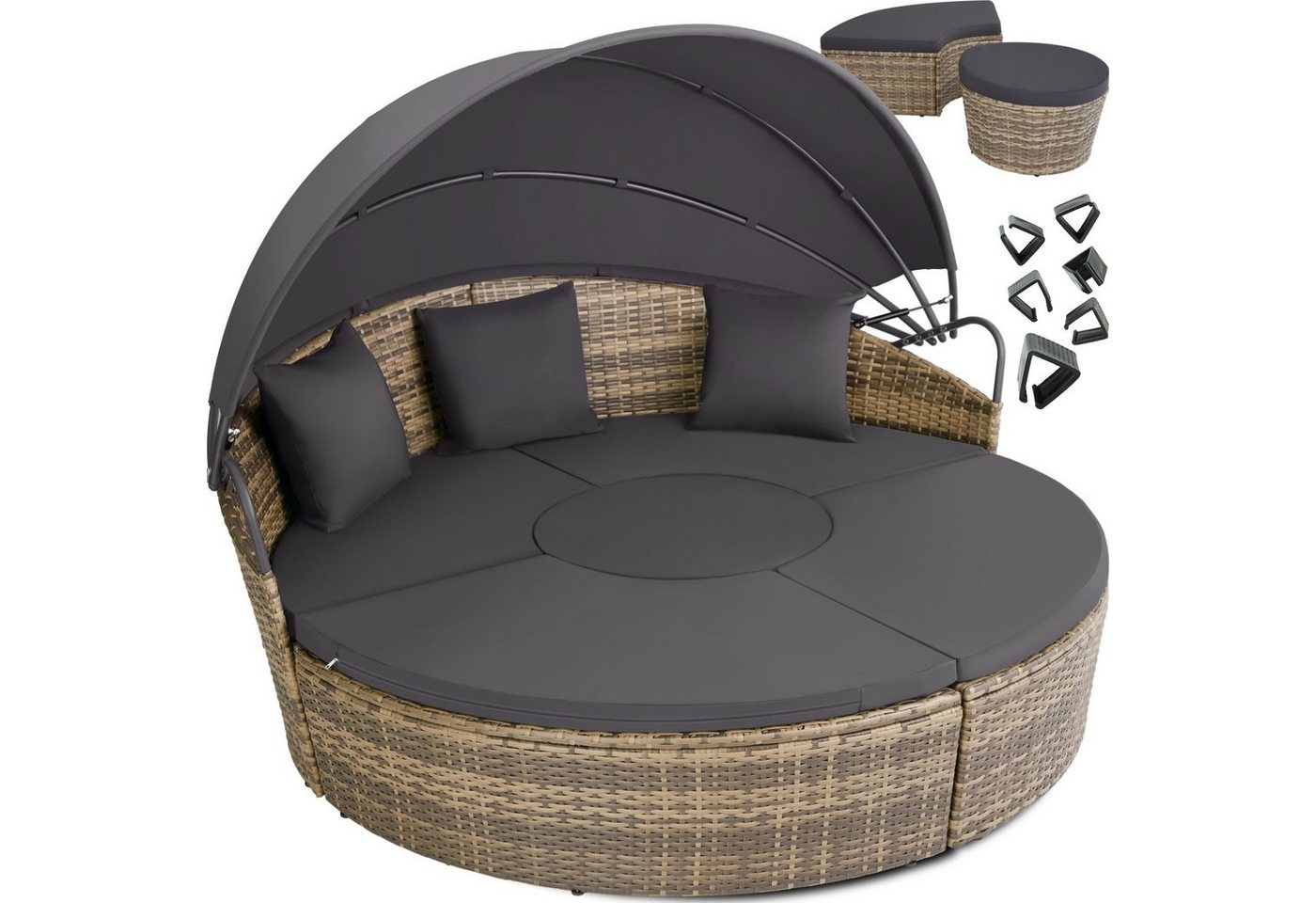 tectake Loungeset Santorin, (Set, 5-tlg) von tectake