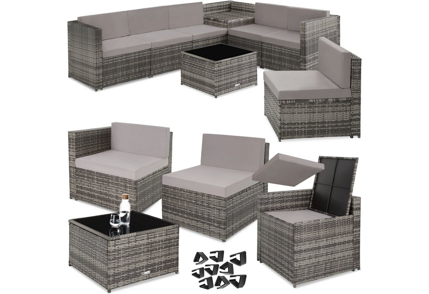 tectake Loungeset Verona, (Set, 8-tlg) von tectake