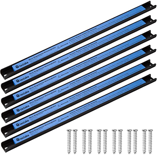 tectake Magnetleiste Werkzeughalter | inkl. Montagematerial | geeignet für alle magnetischen Gegenstände (6er Set 46 cm | Nr. 404672) von tectake