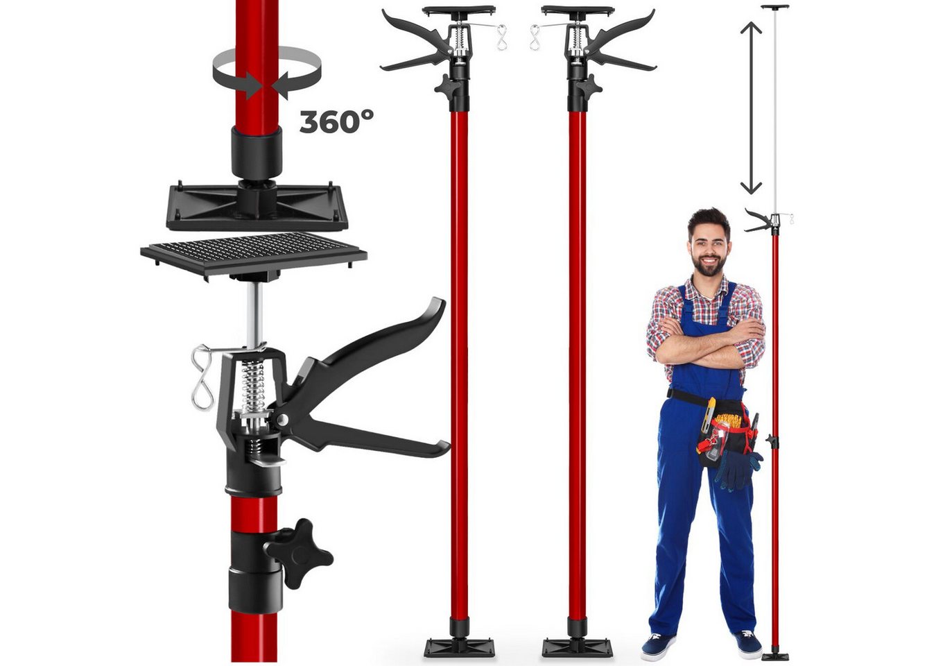 tectake Montageklemme 2er-Set Teleksopstützen, B: 8,00 cm, L: 20,00 cm, stufenlos höhenverstellbar tectake Montageklemme 2er-Set Teleksopstützen, B: 8,00 cm, L: 20,00 cm, stufenlos höhenverstellbar von tectake