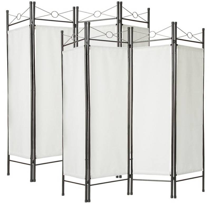 tectake Paravent 2er-Set Raumteiler, 4-teiliger Blickschutz von tectake