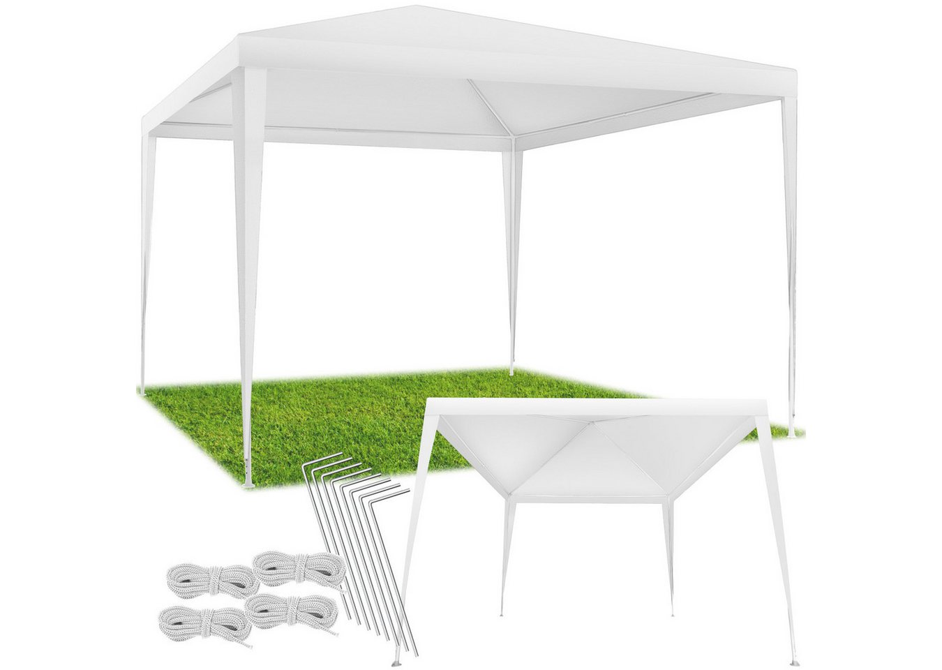 tectake Pavillon Farah, mit 0 Seitenteilen, (300 x 300 x 250 cm, Komplettset), im Stecksystem von tectake