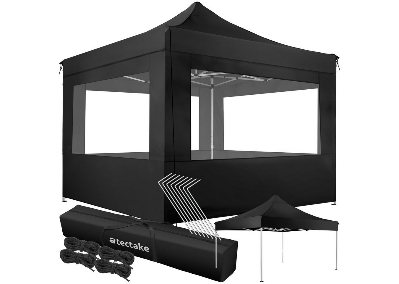 tectake Pavillon Olivia, mit 4 Seitenteilen, (300 x 300 x 310 cm, Komplettset), wasserdicht von tectake