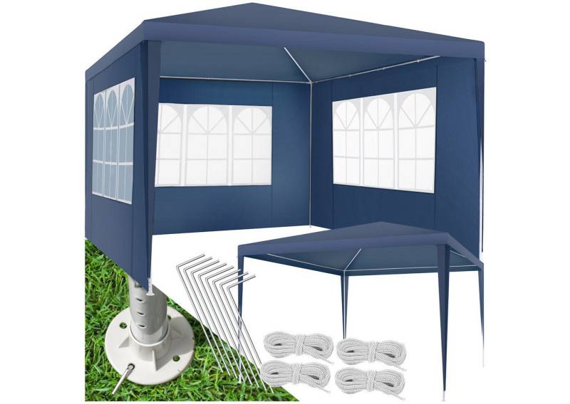 tectake Pavillon Terrassenüberdachung Borientalischan 3x3m mit 3 Seitenteilen, mit 3 Seitenteilen, (300 x 300 x 250 cm, Komplettset), wasserdicht von tectake