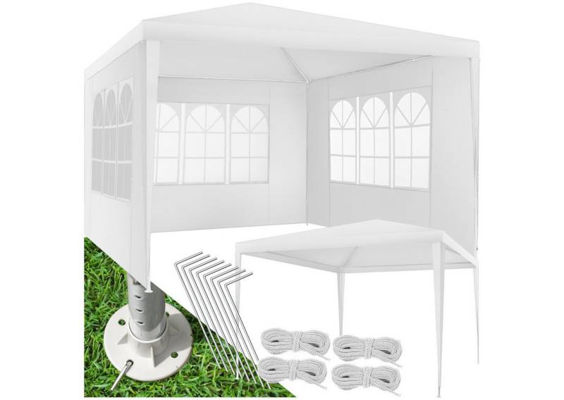 tectake Pavillon Terrassenüberdachung Borientalischan 3x3m mit 3 Seitenteilen, mit 3 Seitenteilen, (300 x 300 x 250 cm, Komplettset), wasserdicht von tectake