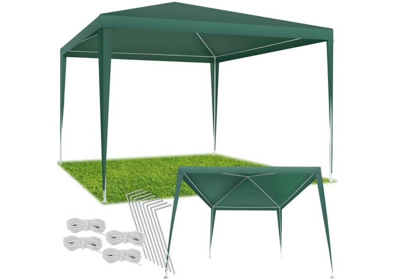 tectake Pavillon Terrassenüberdachung Kara 3x3 m, mit 0 Seitenteilen, (300 x 300 x 250 cm, Komplettset), wasserdicht von tectake