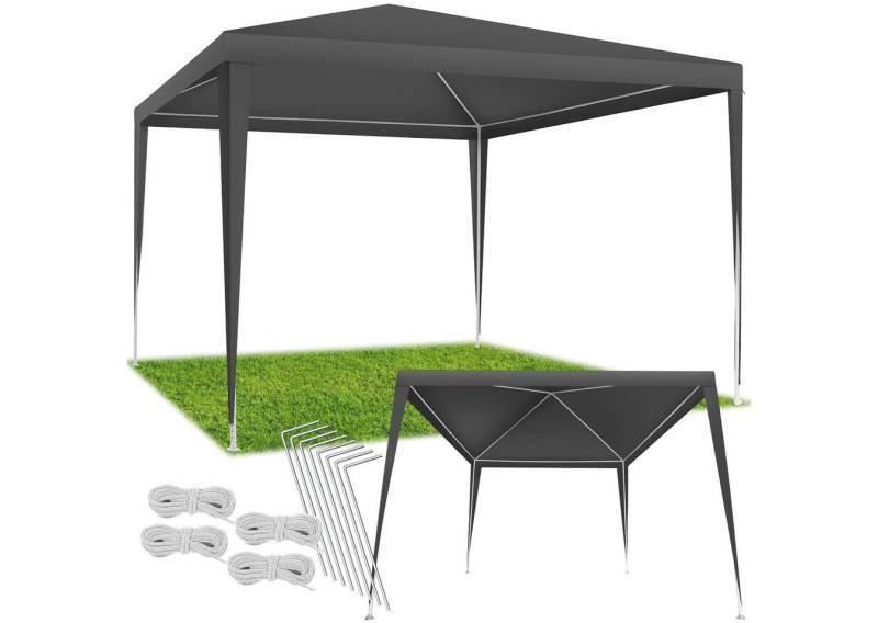 tectake Pavillon Terrassenüberdachung Kara 3x3 m, mit 0 Seitenteilen, (300 x 300 x 250 cm, Komplettset), wasserdicht von tectake
