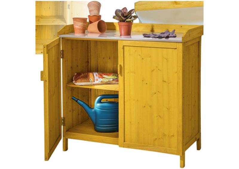 tectake Pflanztisch Vita (1-St., 1 tlg), Pflanztisch mit Arbeitsplatte für den Außenbereich von tectake