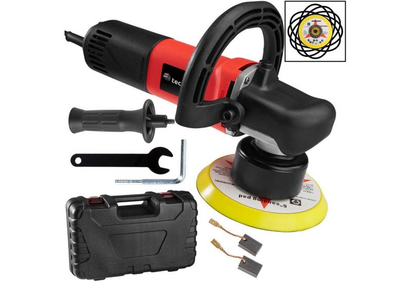 tectake Poliermaschine 5-teiliges Exzenter Poliermaschinen-Set, Ø 15,00 mm, (5 tlg), 710 W von tectake