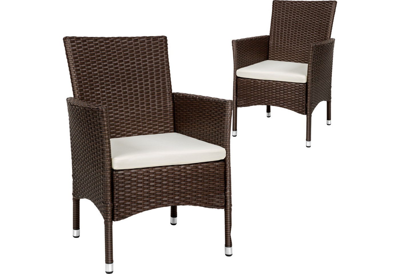 tectake Rattanstuhl 2er Set Rattanstuhl (2er Set, 2 St), widerstandsfähig von tectake