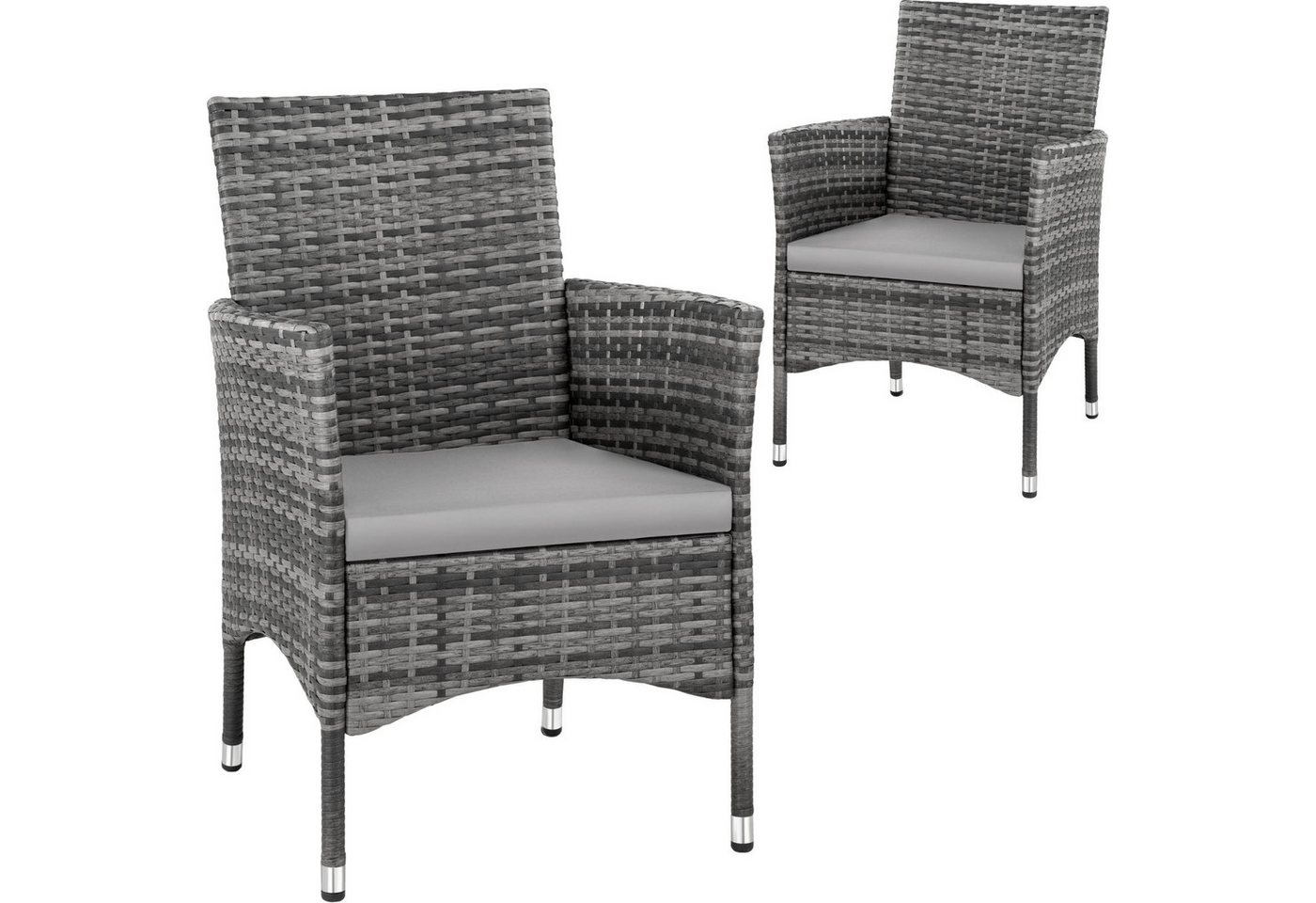 tectake Rattanstuhl 2er Set Rattanstuhl (2er Set, 2 St), widerstandsfähig von tectake