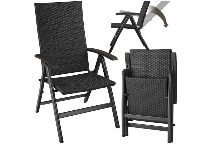 tectake Rattanstuhl Canberra (Set, 1 St), Feines Geflecht aus UV-beständigem Polyrattan von tectake
